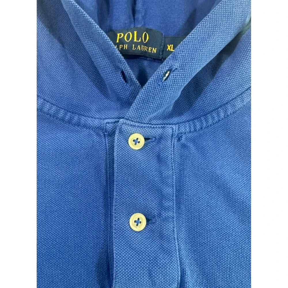Polo Ralph‎ Lauren Jersey Hooded Shirt Mens XL Blue Long Sleeve Classic Fit Logo